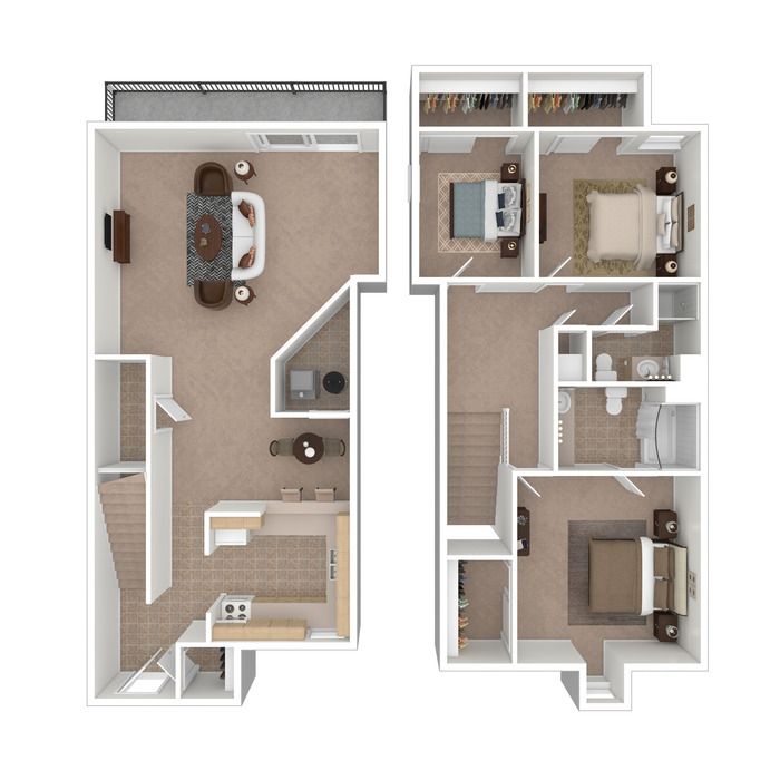 Three Bedroom Apartment Floor Plan Image